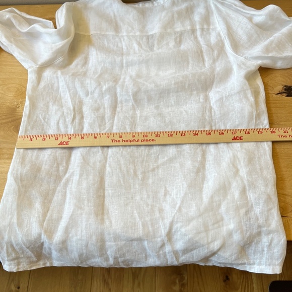 PUROTATTOO TUNIC TOP US 10 100% LINEN METALLIC BOHO ARTISANAL BREATHABLE FLOWY - Picture 7 of 11